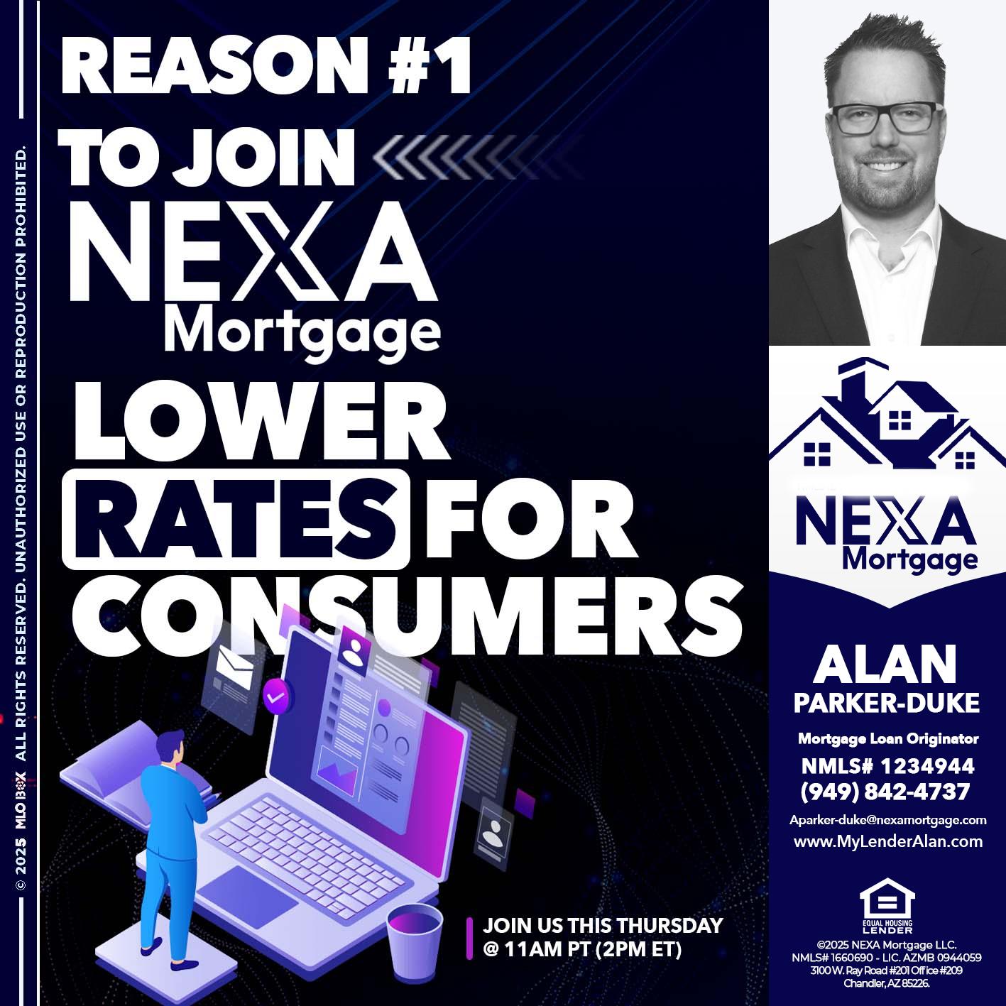 REASON 1 - Alan Parker-Duke -Mortgage Broker