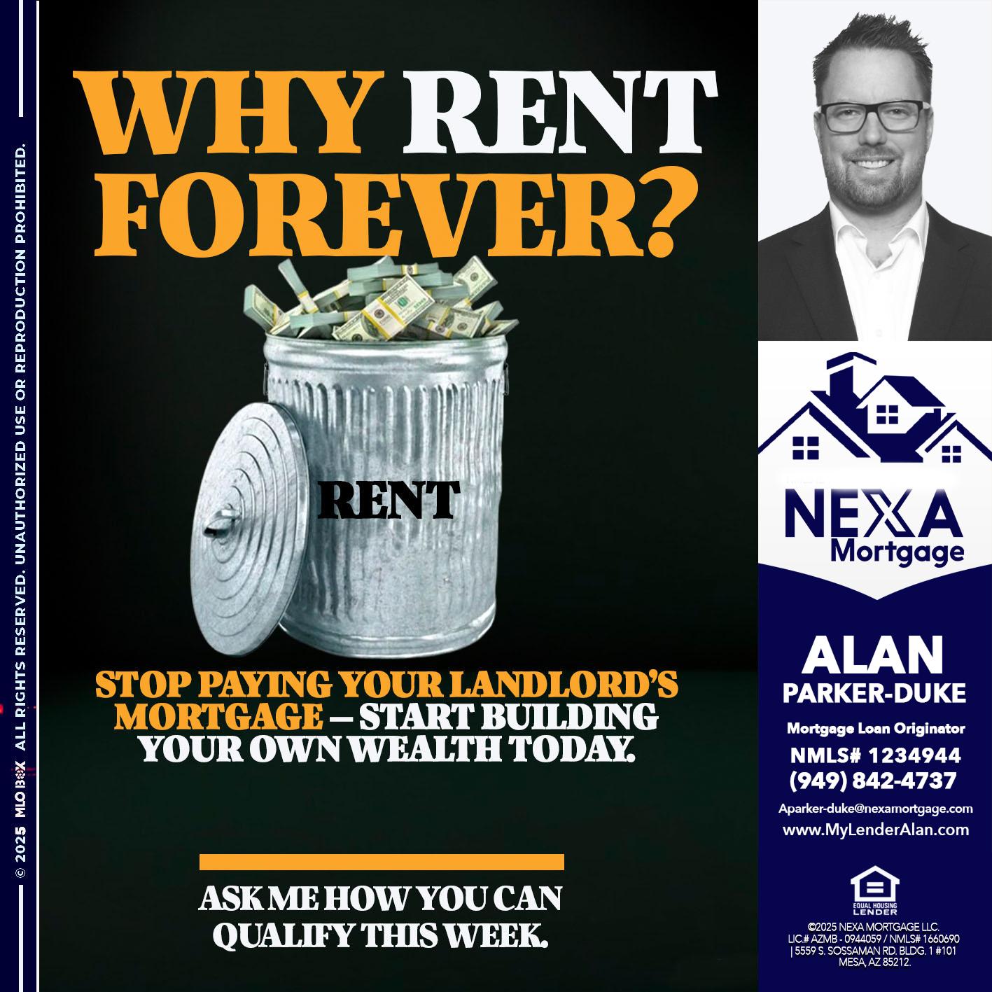 why rent? - Alan Parker-Duke -Mortgage Broker