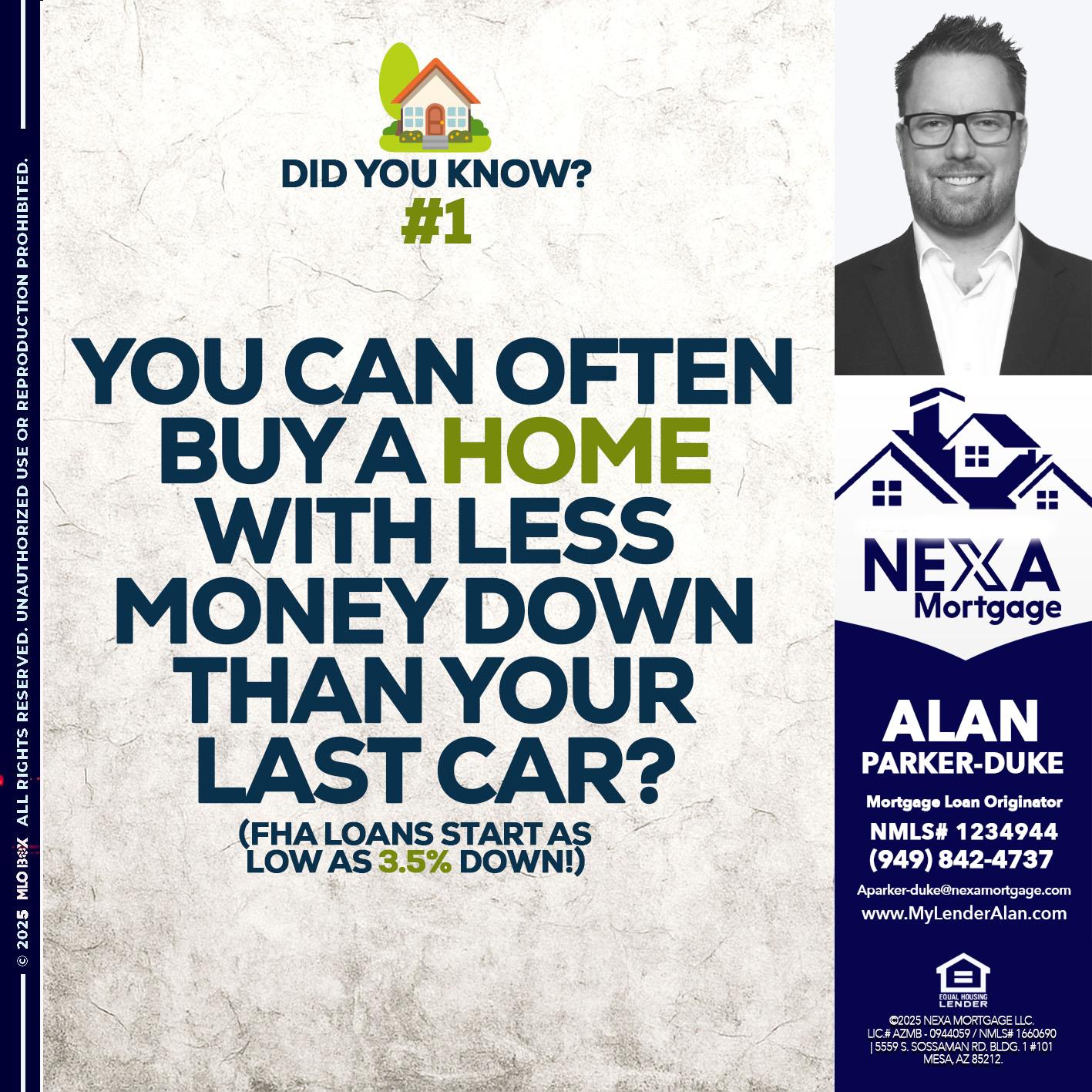 DID YOU KNOW #1 - Alan Parker-Duke -Mortgage Broker