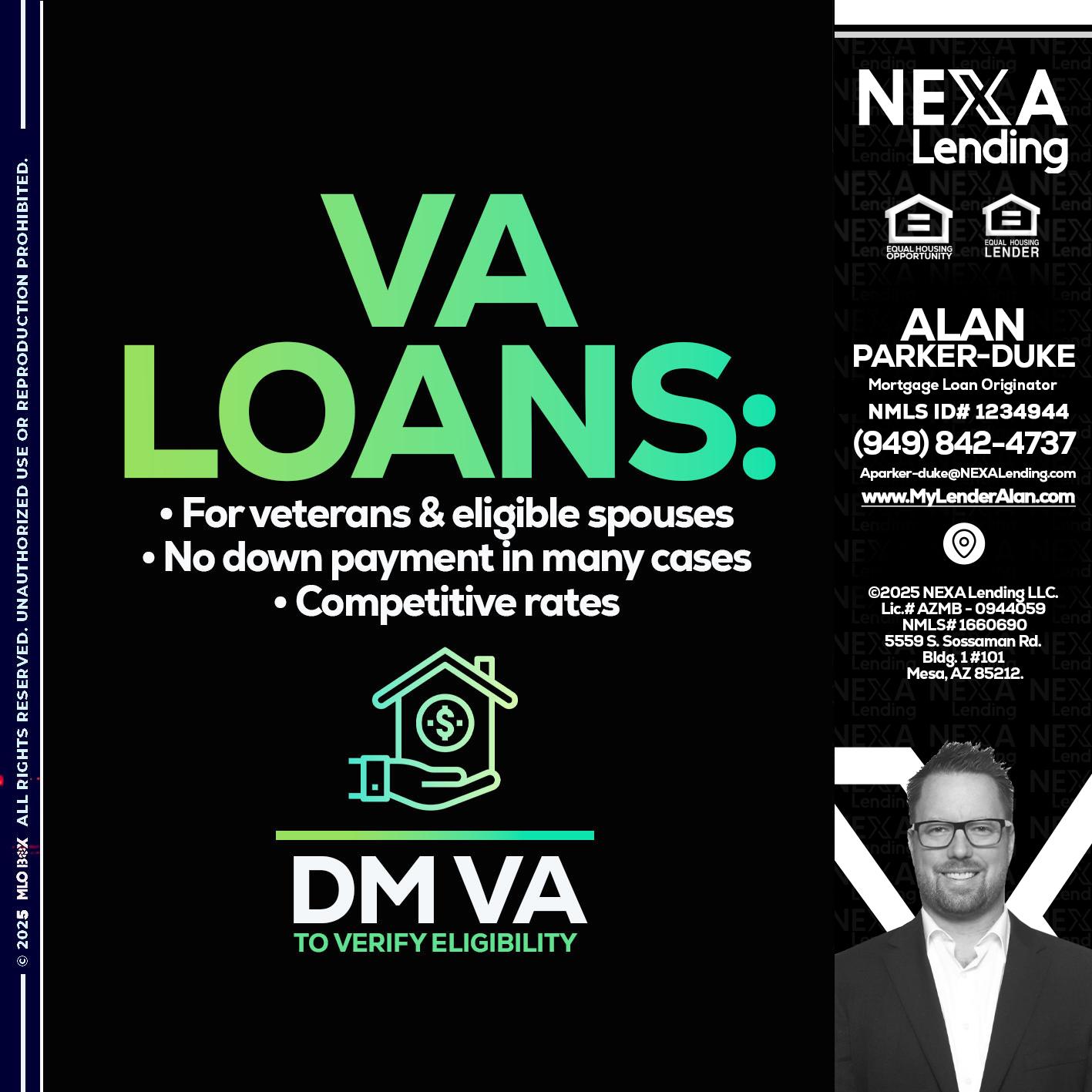 VA LOANS - Alan Parker-Duke -Mortgage Broker