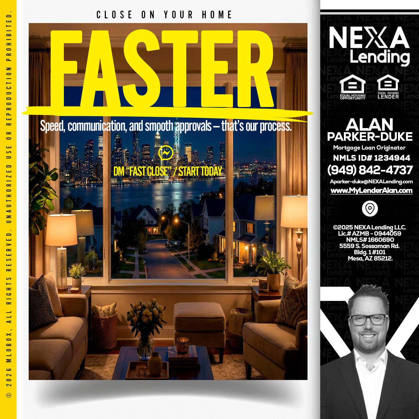 FASTER - Alan Parker-Duke -Mortgage Broker