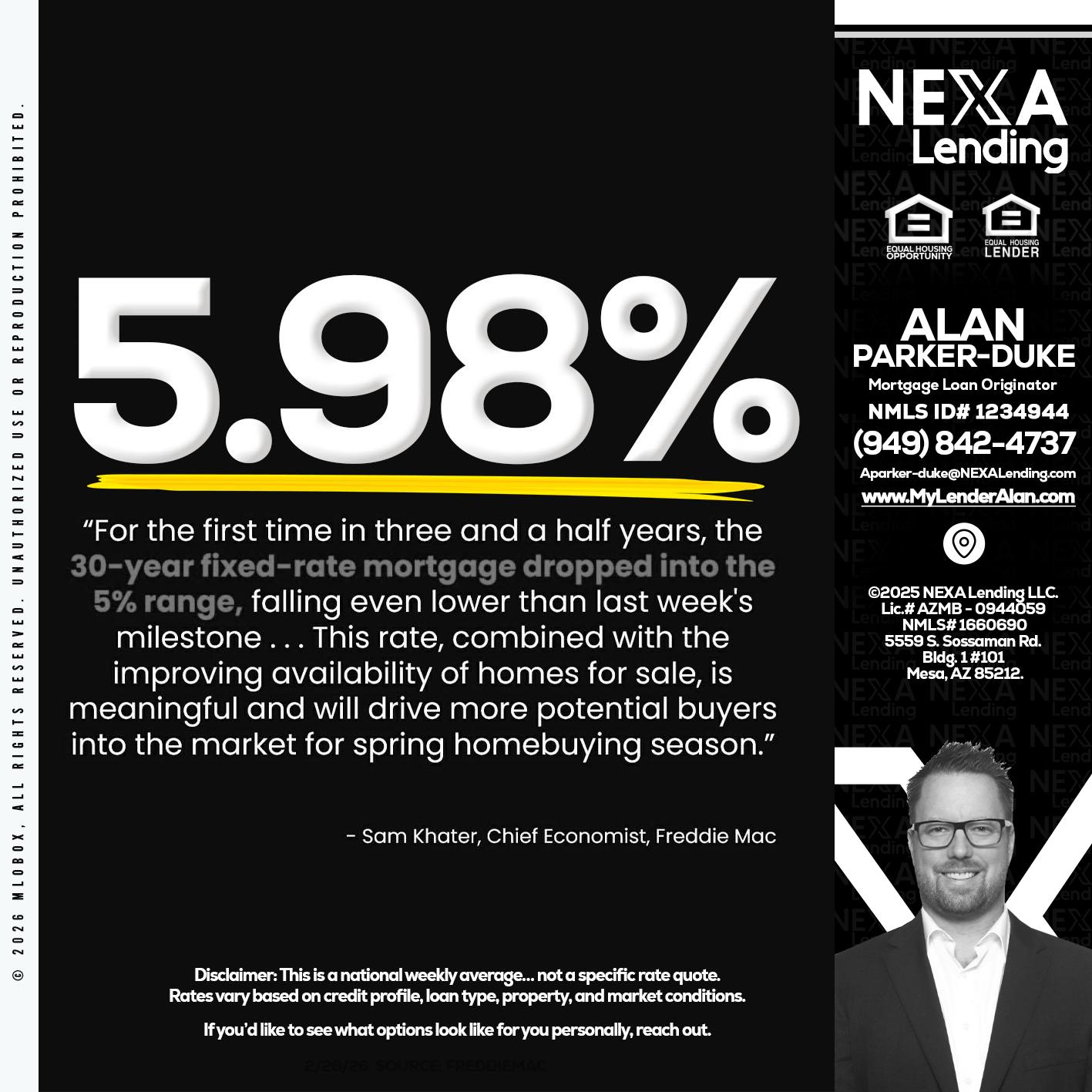 5.98% - Alan Parker-Duke -Mortgage Broker