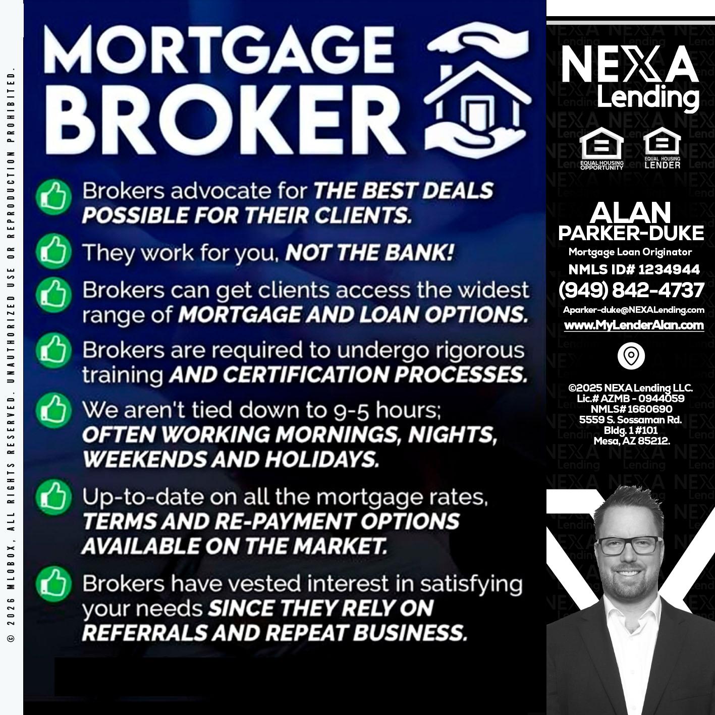 MORTGAGE BROKER - Alan Parker-Duke -Mortgage Broker