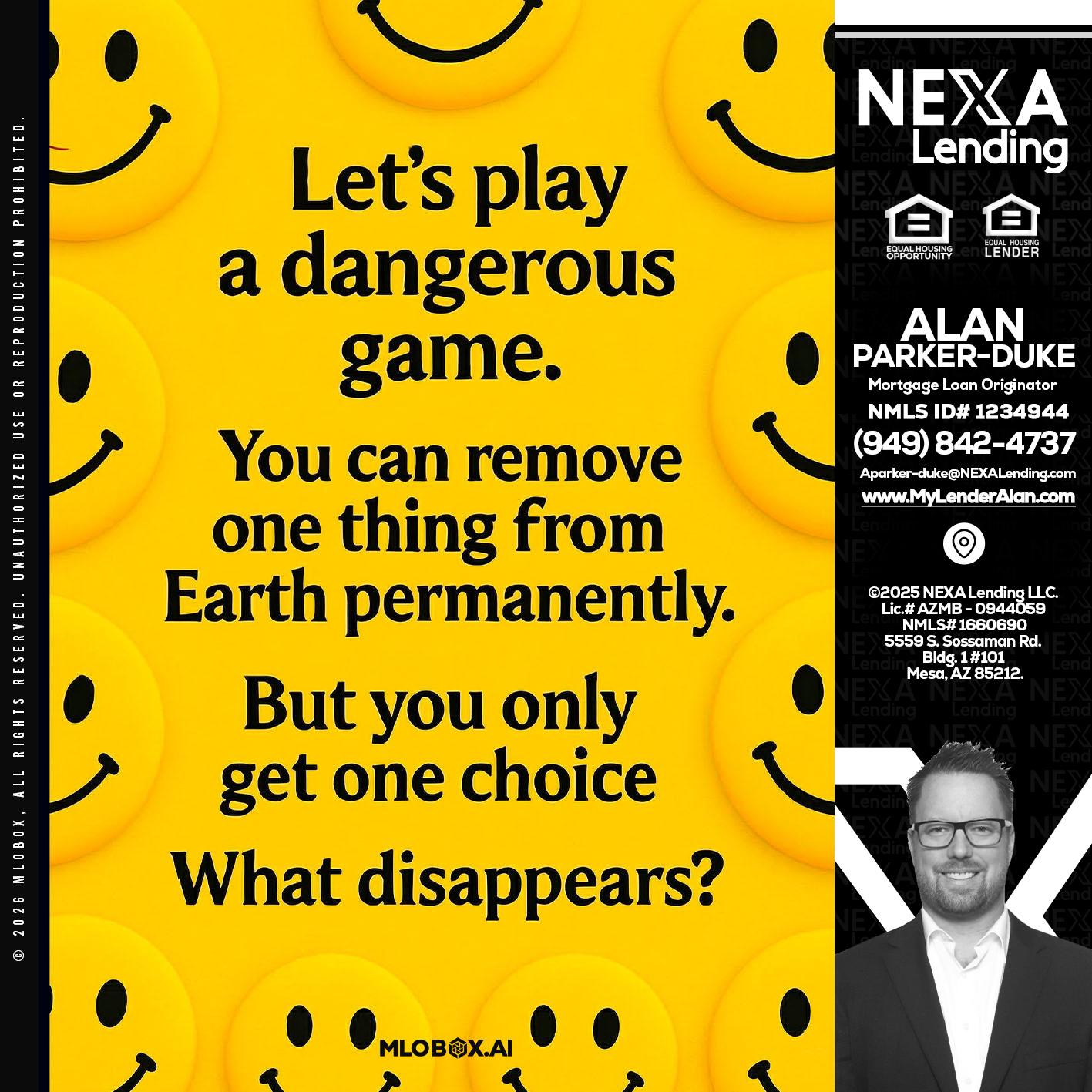 LETS PLAY - Alan Parker-Duke -Mortgage Broker