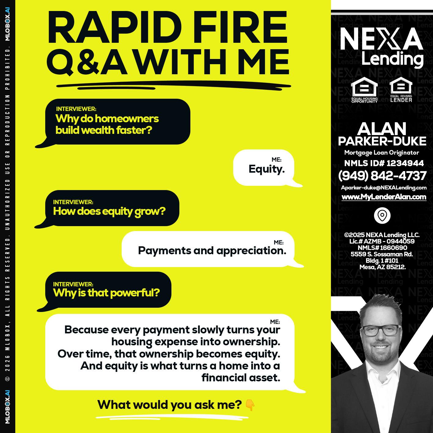 RAPID FIRE Q&A - Alan Parker-Duke -Mortgage Broker