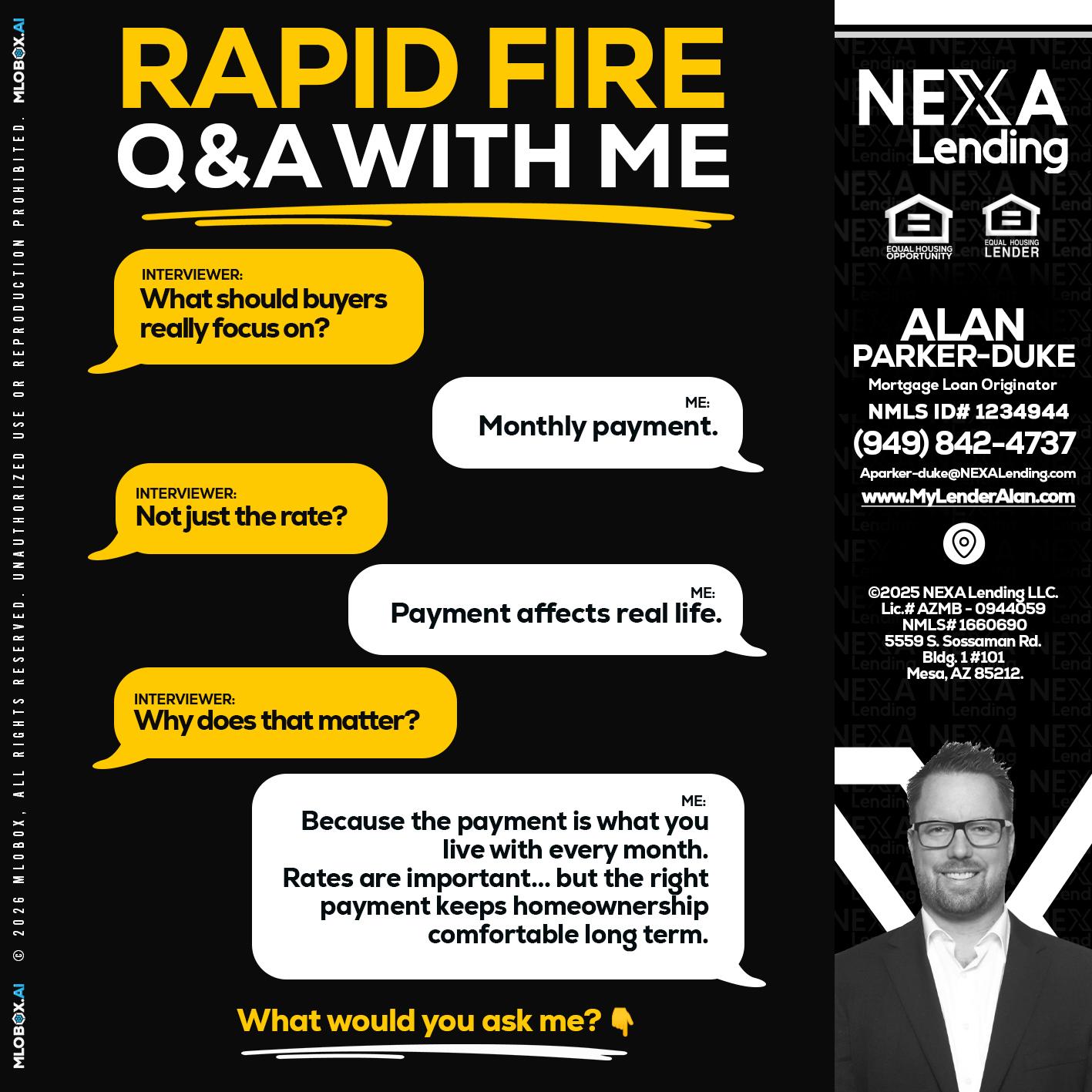 RAPID FIRE Q&A - Alan Parker-Duke -Mortgage Broker