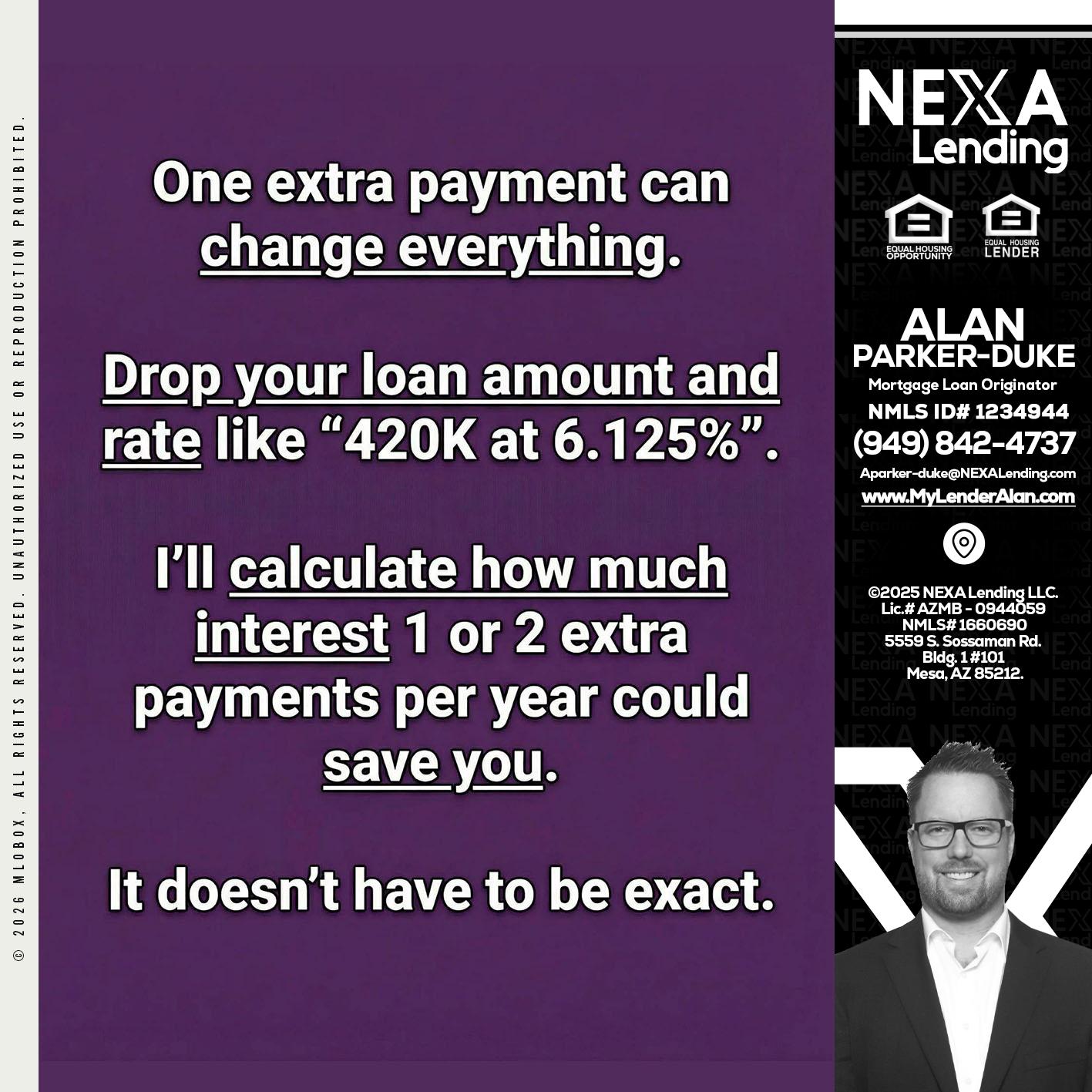 ONE EXTRA - Alan Parker-Duke -Mortgage Broker
