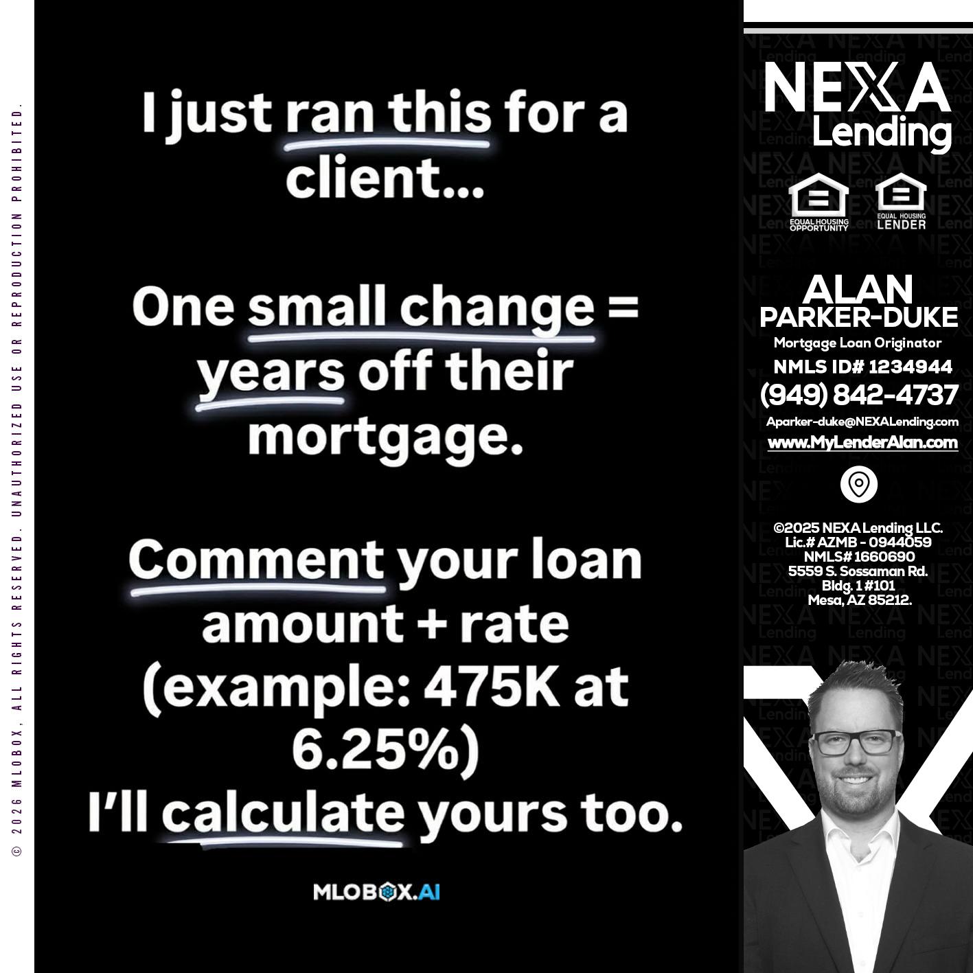 I JUST RAN - Alan Parker-Duke -Mortgage Broker