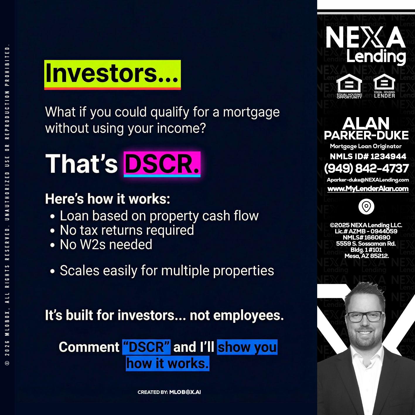 INVESTORS - Alan Parker-Duke -Mortgage Broker