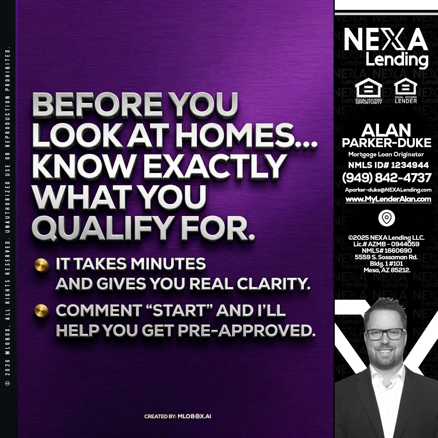 BEFORE YOU - Alan Parker-Duke -Mortgage Broker