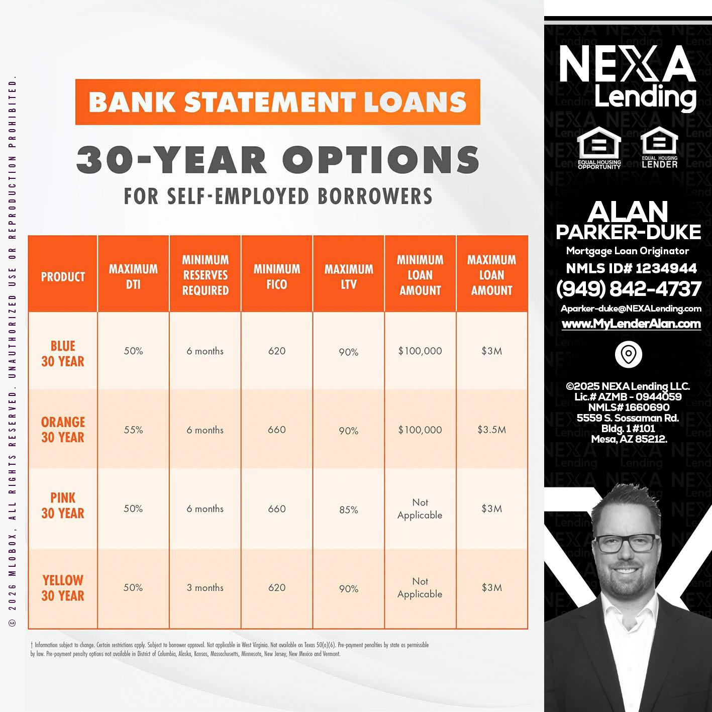 30 YEARS OPTIONS - Alan Parker-Duke -Mortgage Broker