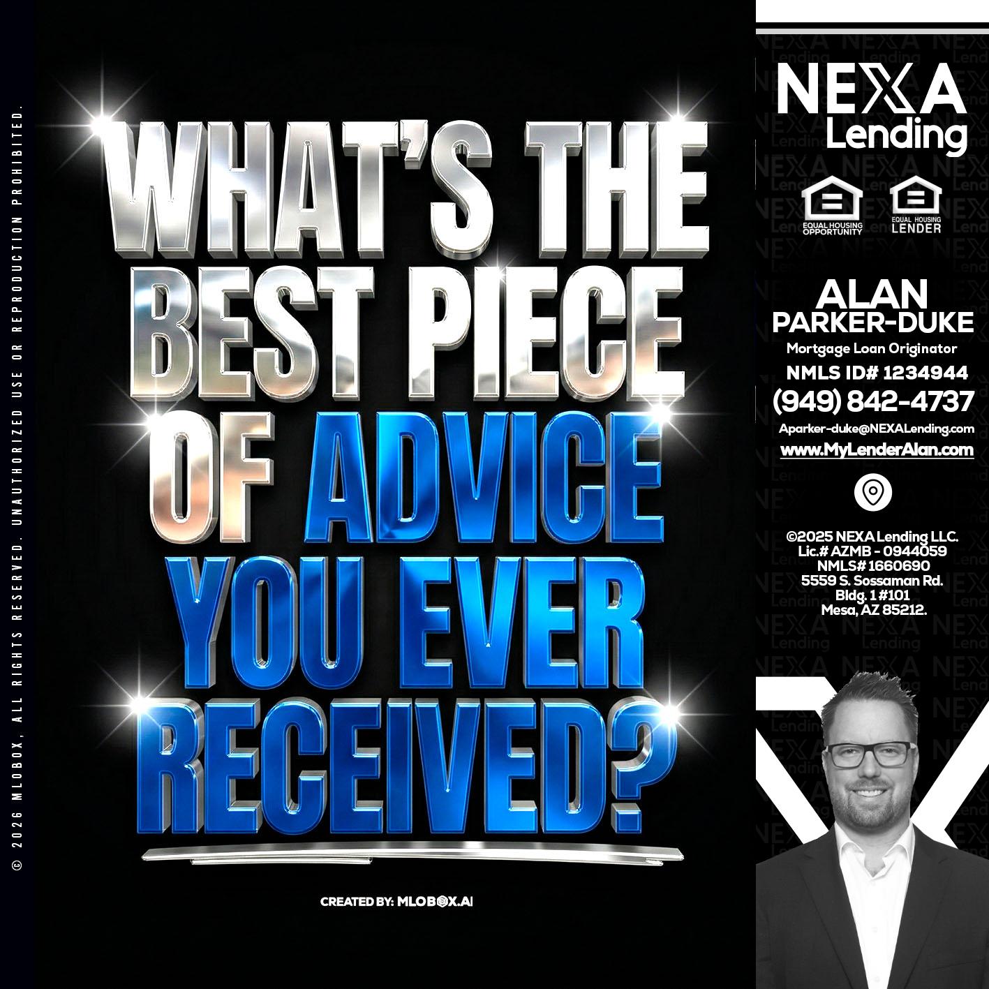 WHATS THE BEST - Alan Parker-Duke -Mortgage Broker
