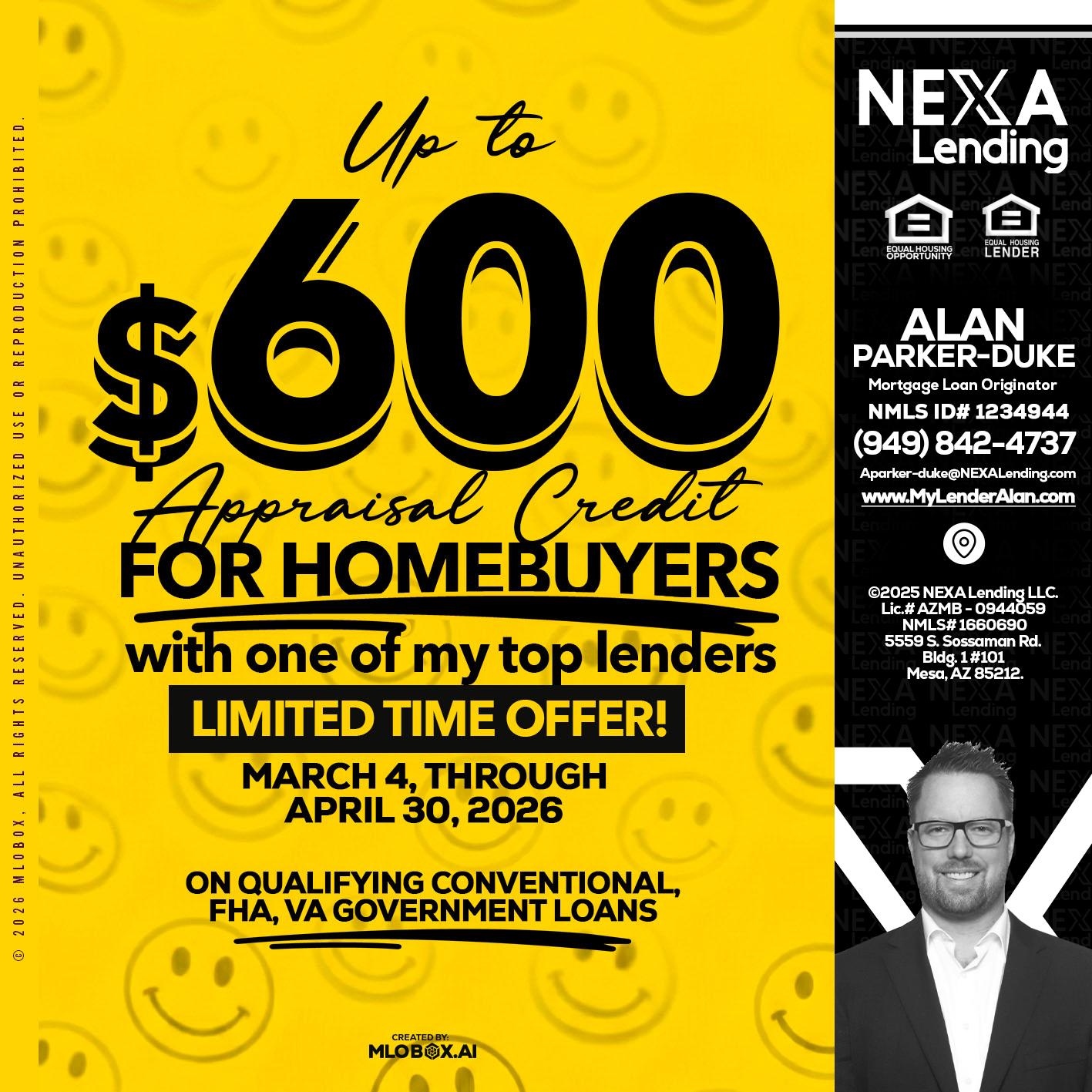 UP TO 600 - Alan Parker-Duke -Mortgage Broker