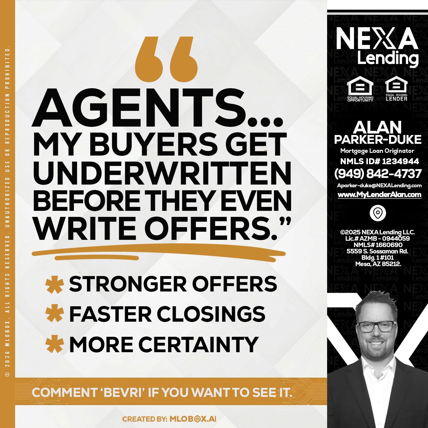 agents - Alan Parker-Duke -Mortgage Broker