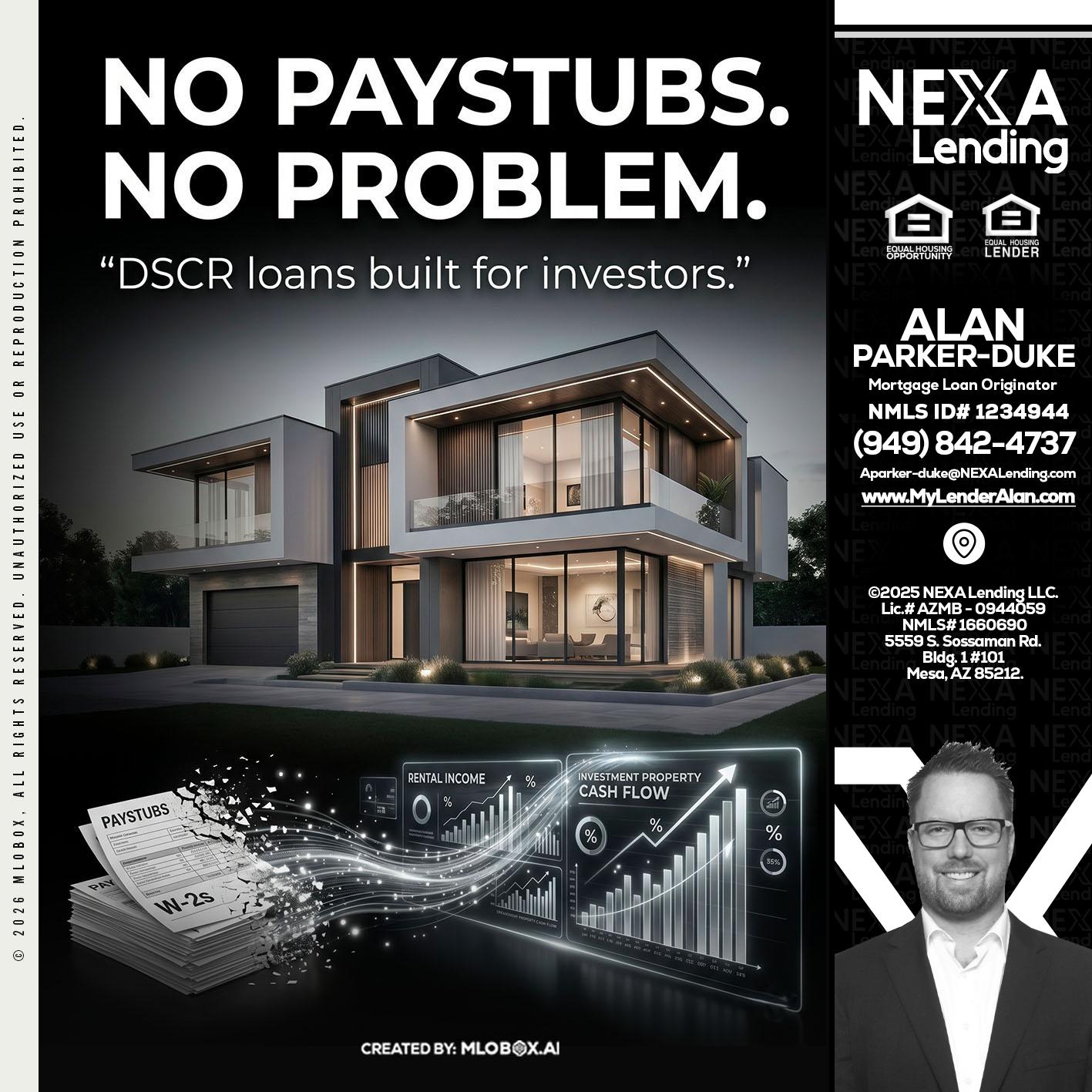 no paystub - Alan Parker-Duke -Mortgage Broker