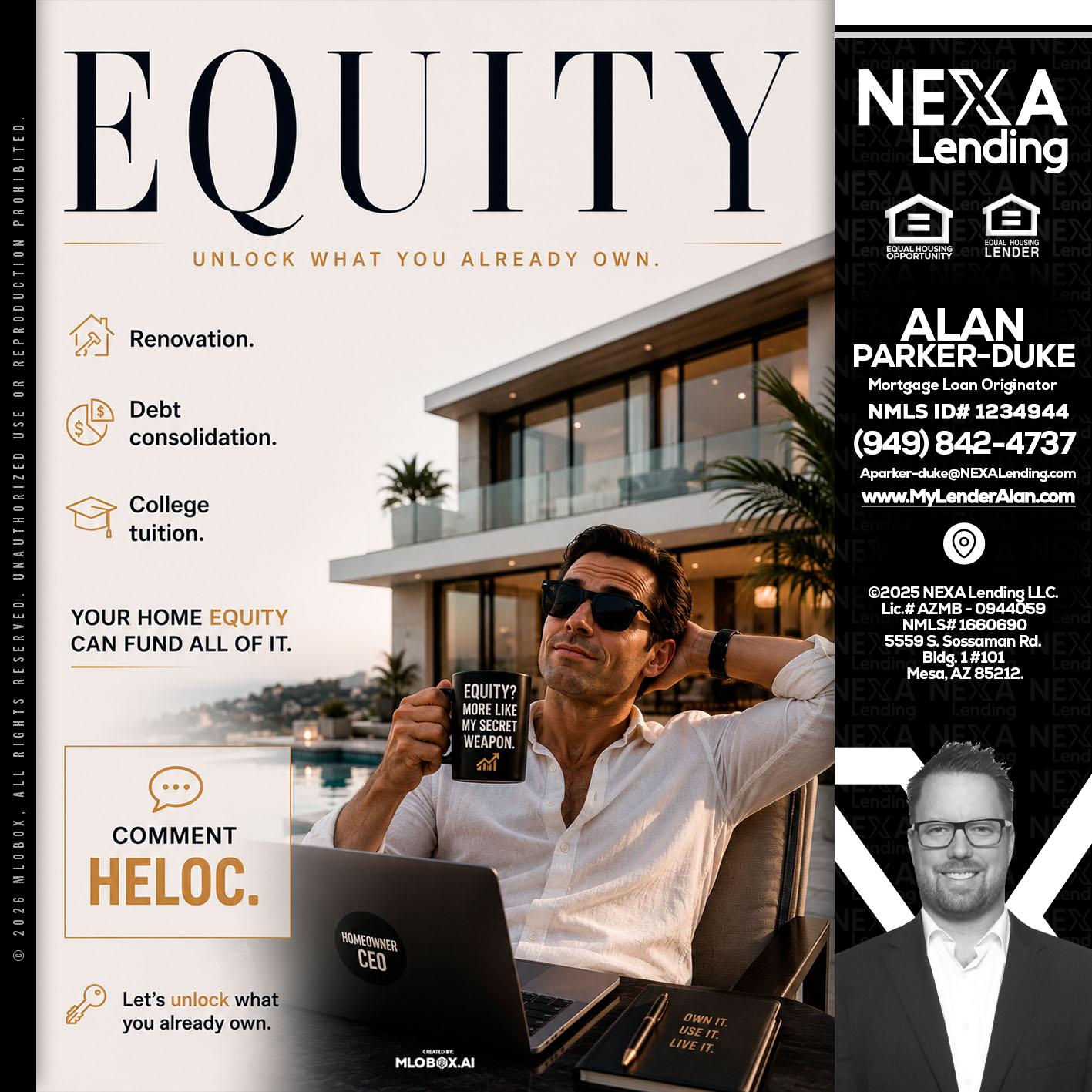 EQUITY - Alan Parker-Duke -Mortgage Broker