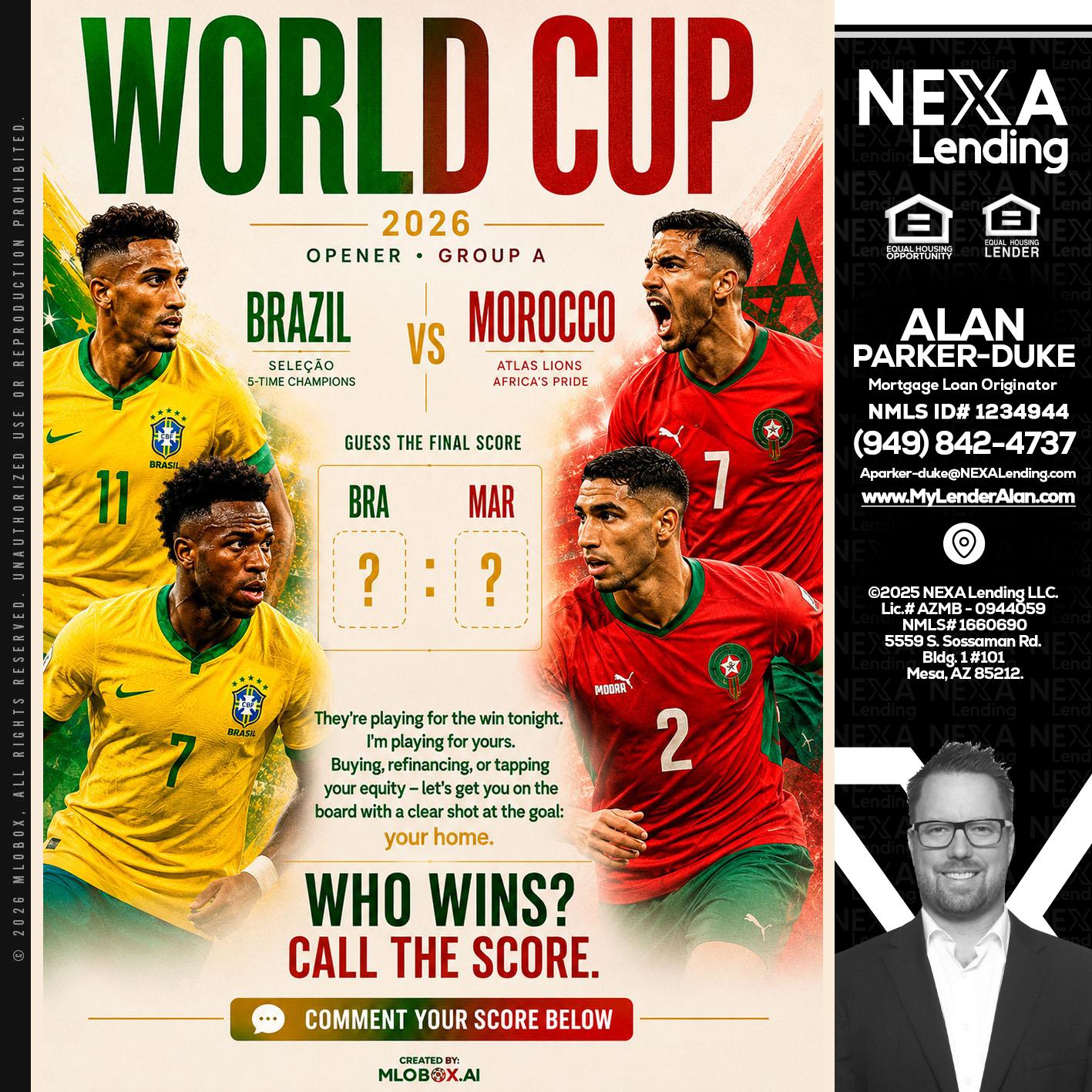 WORLD CUP - Alan Parker-Duke -Mortgage Broker