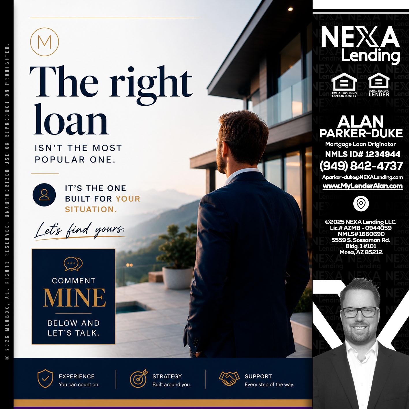 THE RIGHT LOAN - Alan Parker-Duke -Mortgage Broker