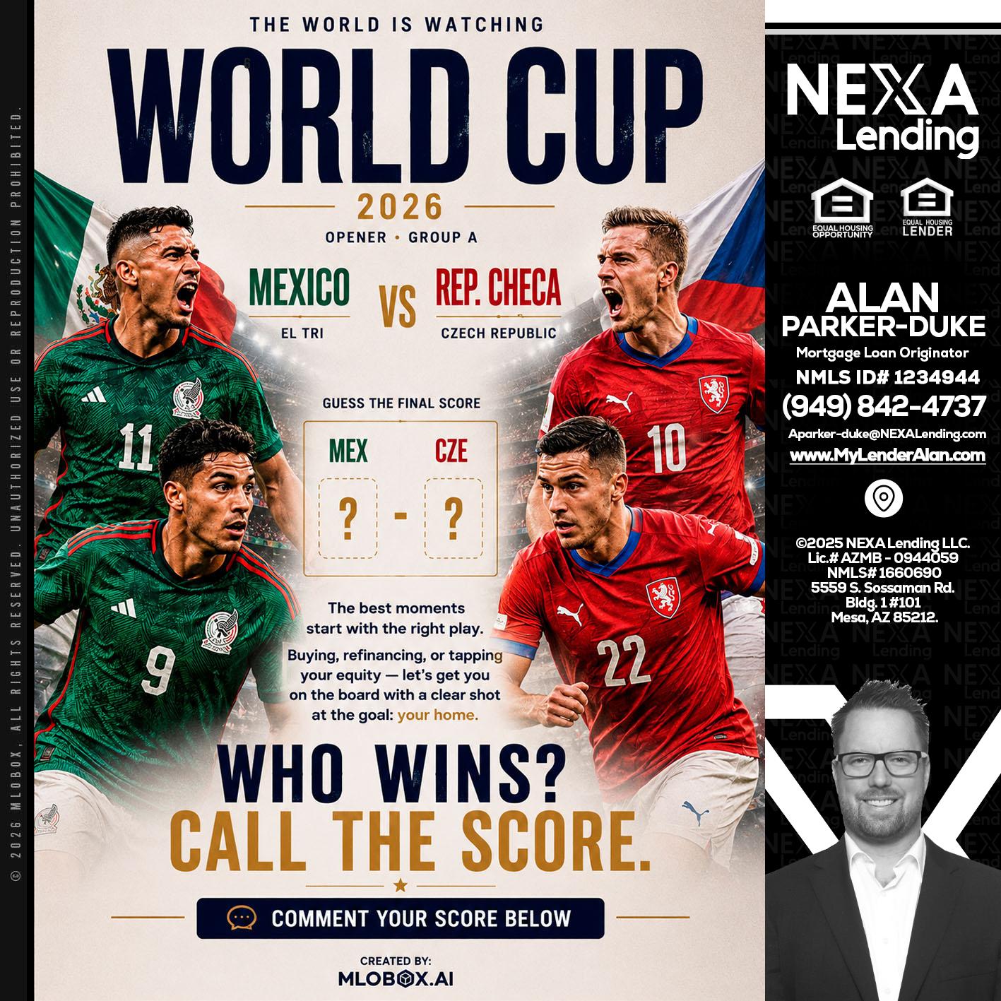 WORLD CUP 2026 - Alan Parker-Duke -Mortgage Broker