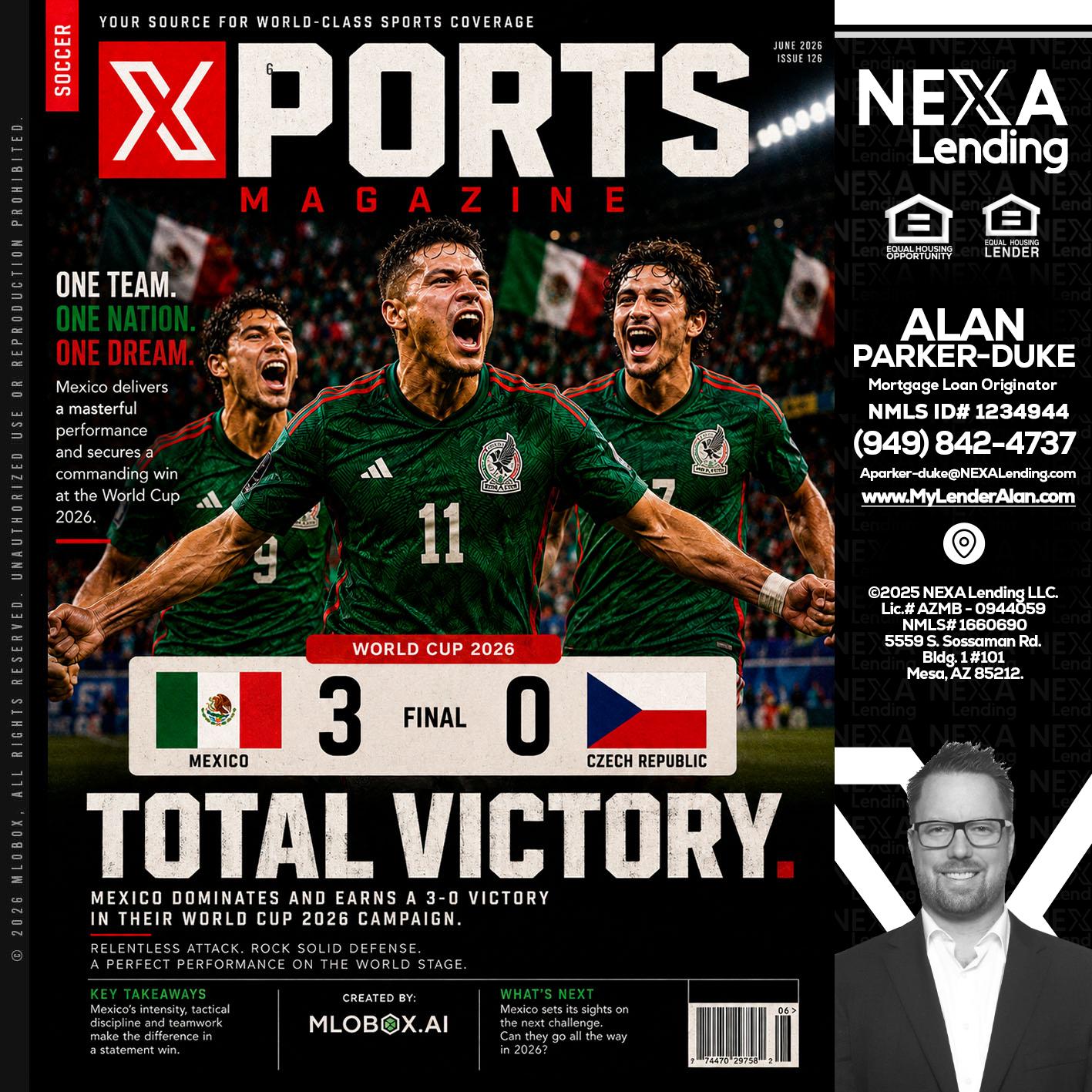 World Cup 2026 MEX 1-0 CZECH - Alan Parker-Duke -Mortgage Broker