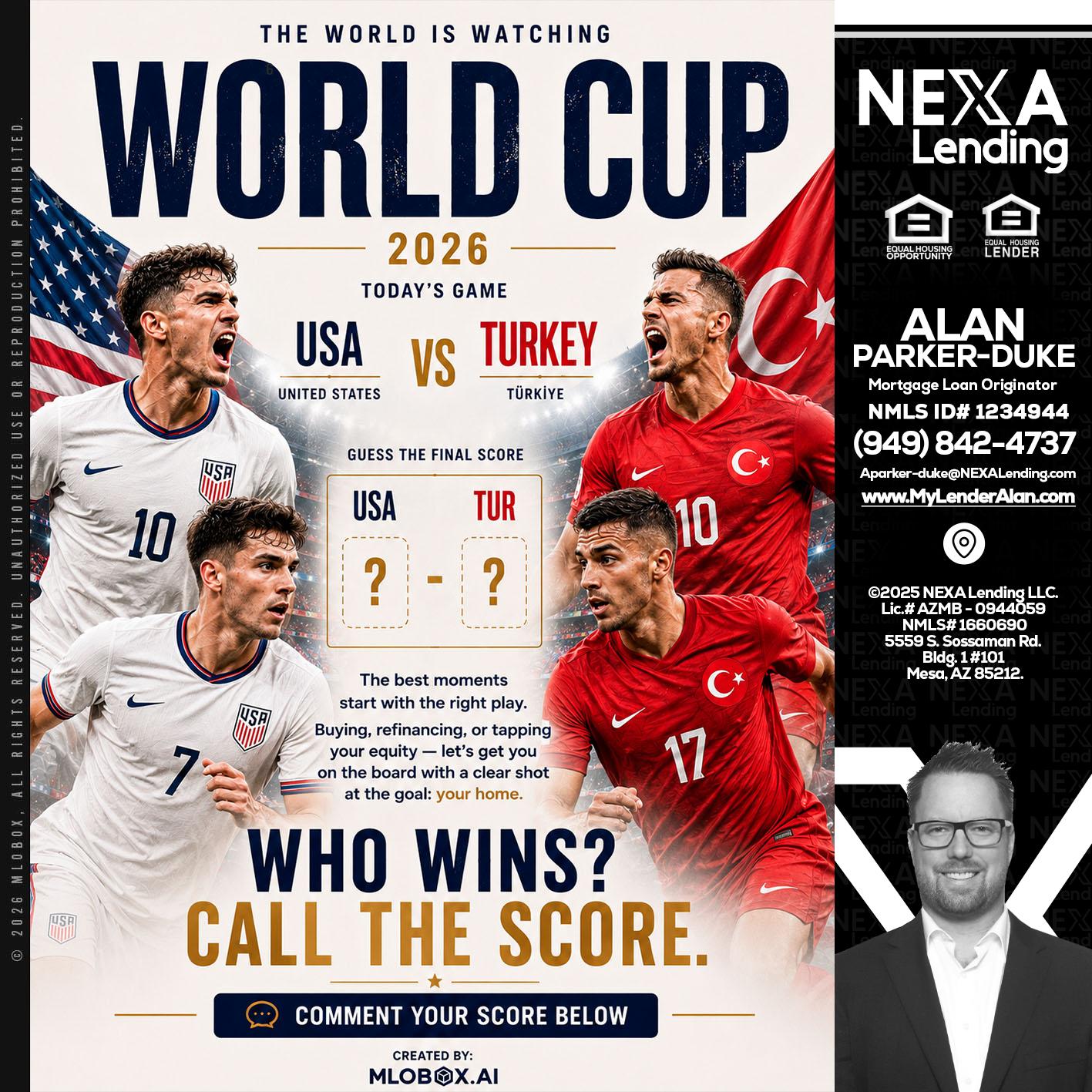 WHOS GONNA WIN? - Alan Parker-Duke -Mortgage Broker