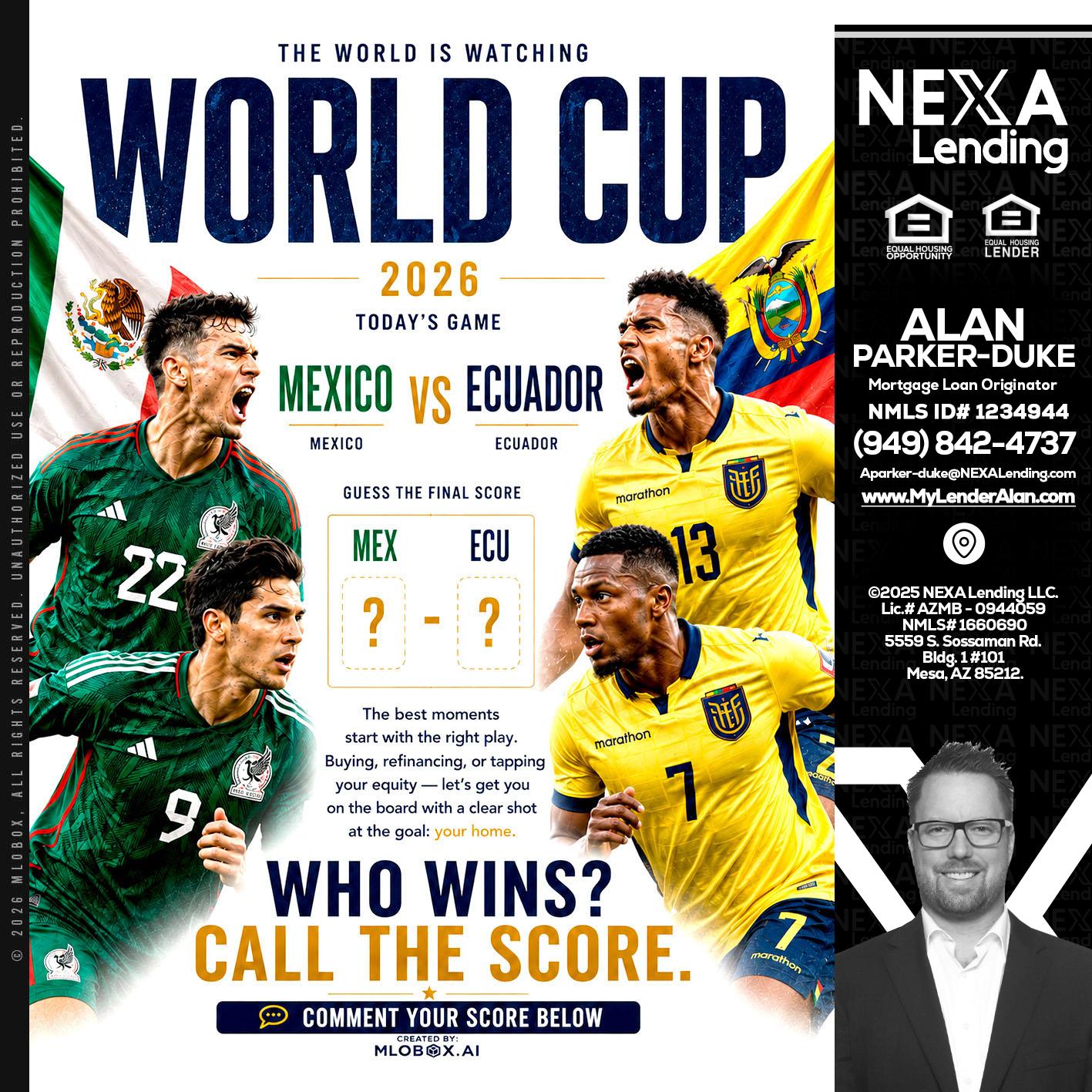 WORLD CUP 2026 - Alan Parker-Duke -Mortgage Broker