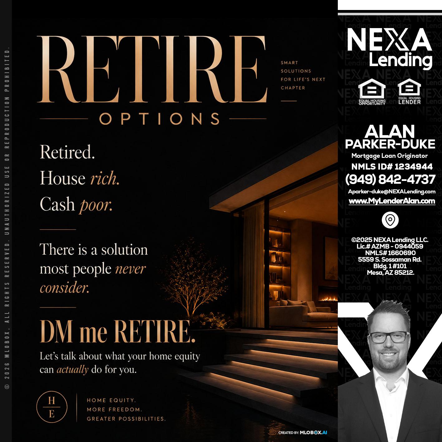 RETIRE LOANS - Alan Parker-Duke -Mortgage Broker