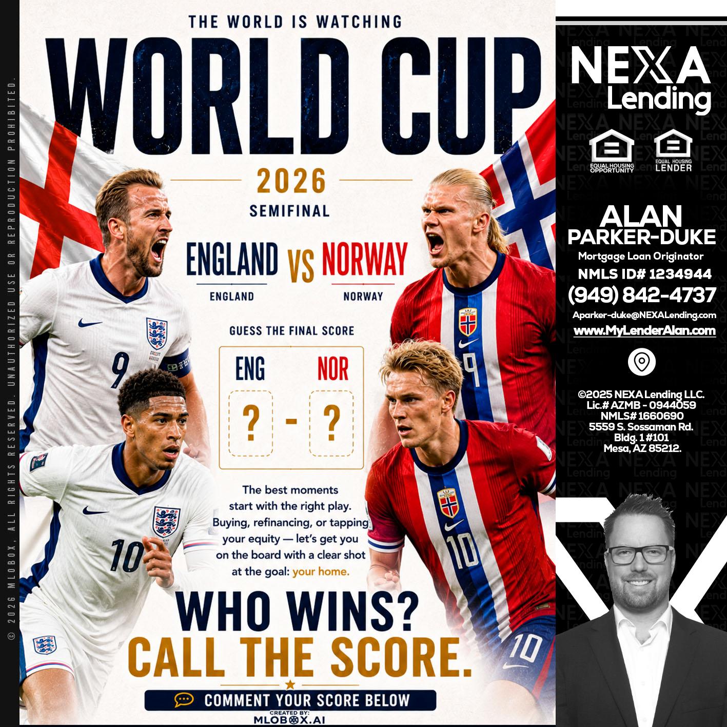 WORLD CUP 2026 - Alan Parker-Duke -Mortgage Broker
