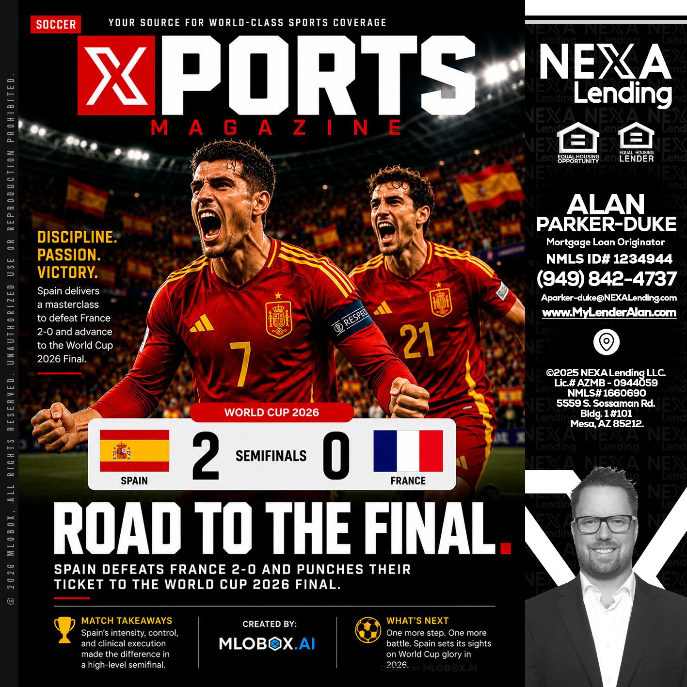 XPORTS WORLD CUP 2026 - Alan Parker-Duke -Mortgage Broker