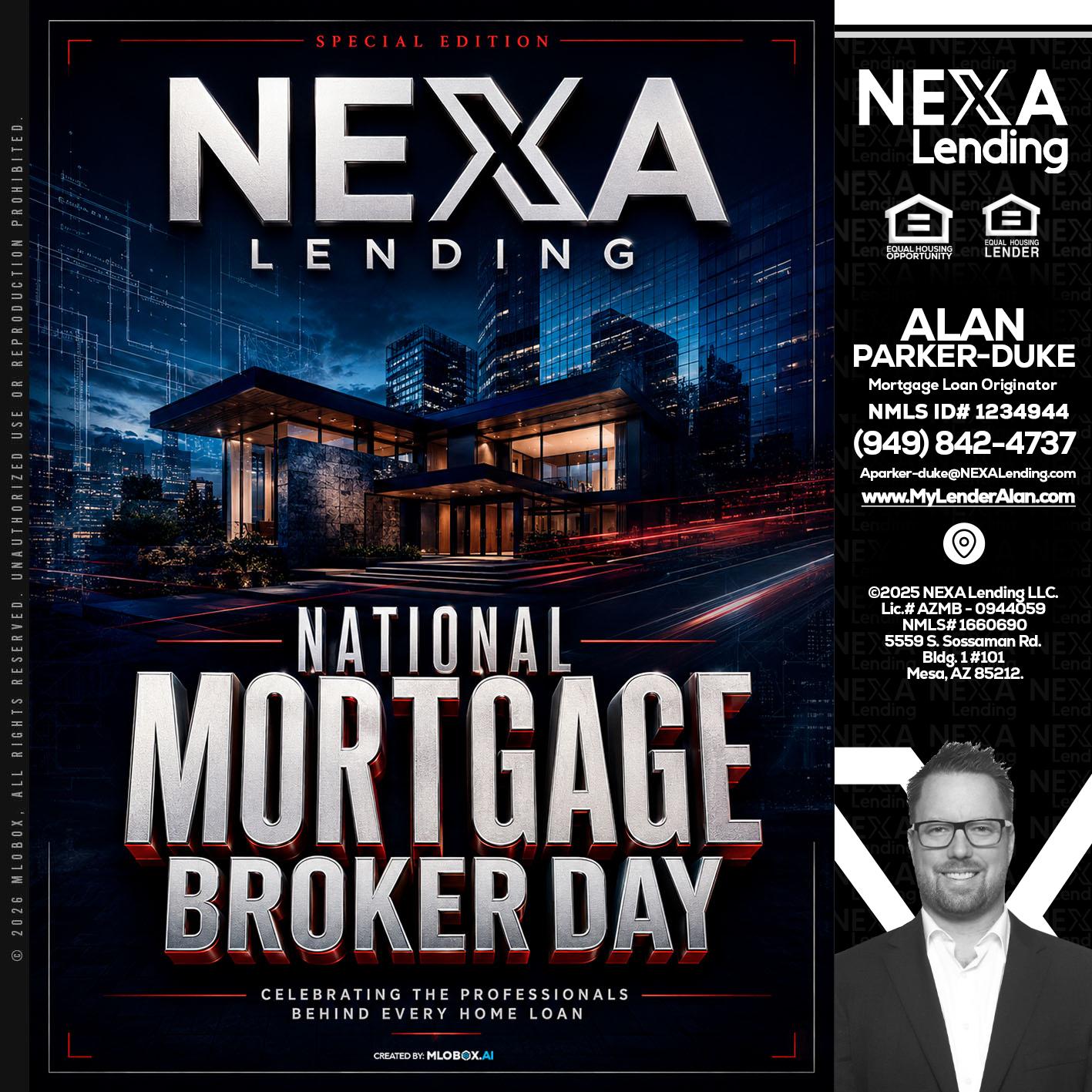 NATIONAL MORTGAGE BROKER DAY - Alan Parker-Duke -Mortgage Broker