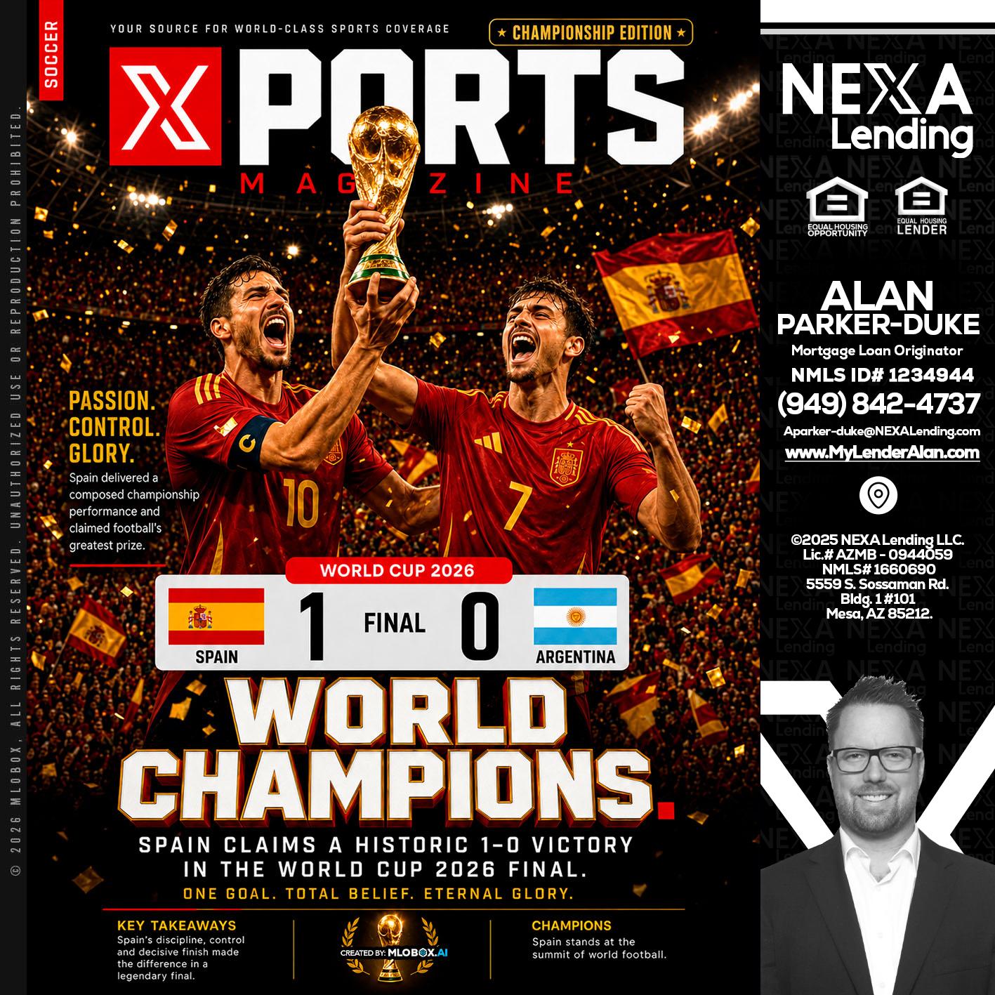 SPAIN CHAMPION - Alan Parker-Duke -Mortgage Broker