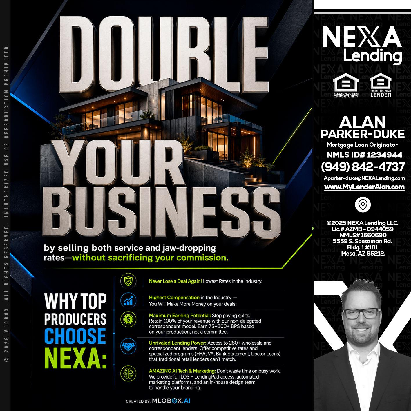 DOUBLE YOUR BUSINESS - Alan Parker-Duke -Mortgage Broker