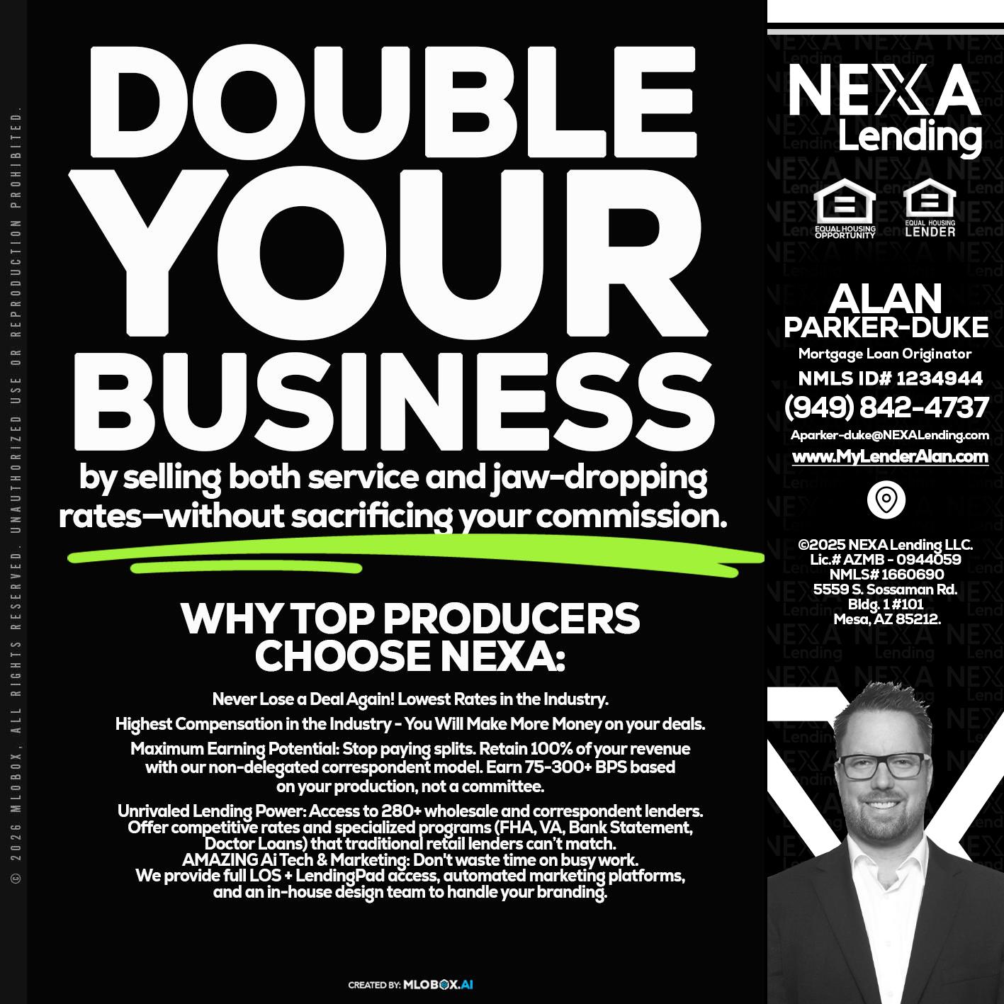 DOUBLE YOUR BUSINESS - Alan Parker-Duke -Mortgage Broker