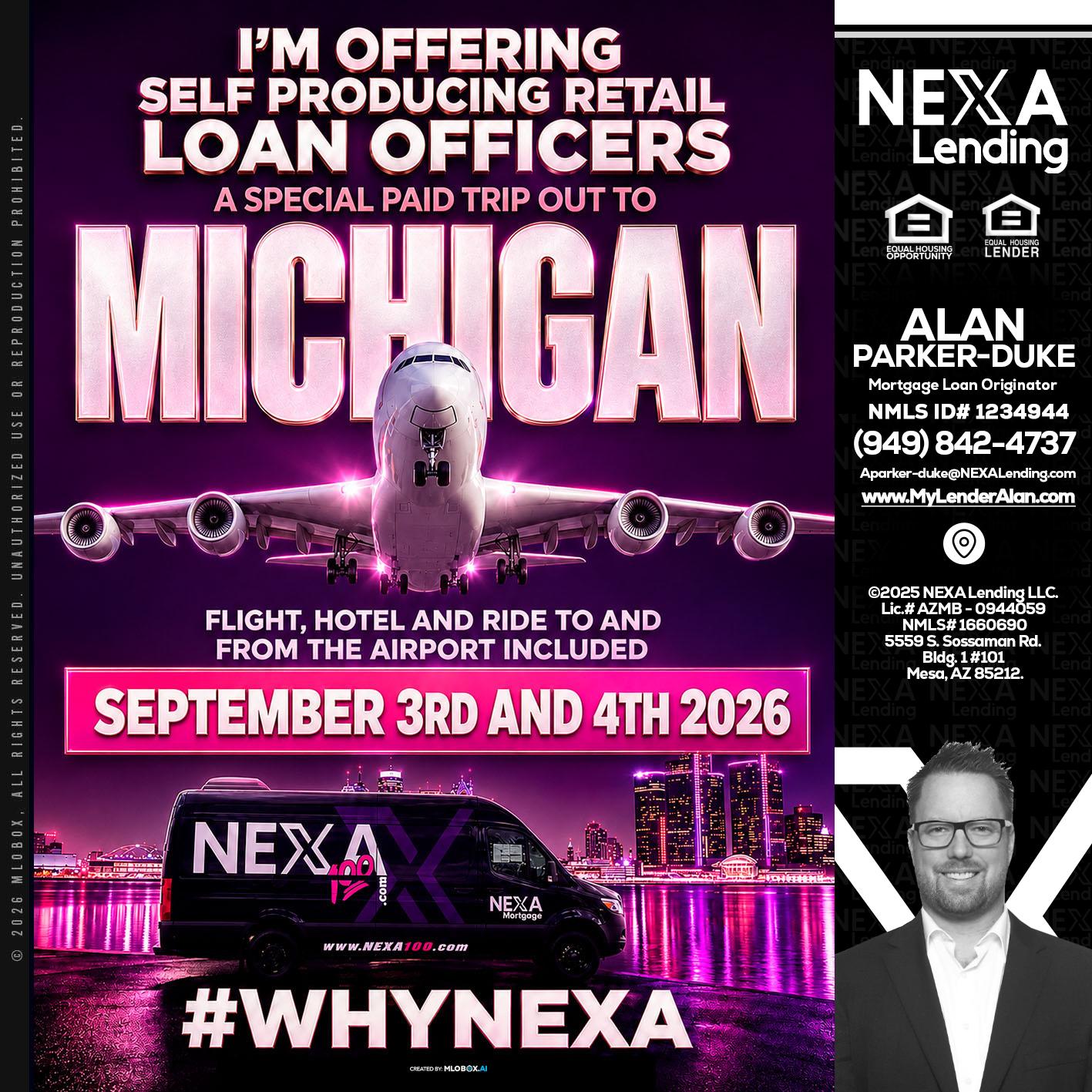 MICHIGAN TRIP - Alan Parker-Duke -Mortgage Broker