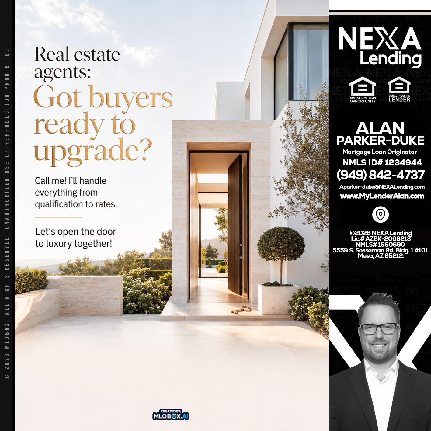 REAL ESTATE AGENTS - Alan Parker-Duke -Mortgage Broker