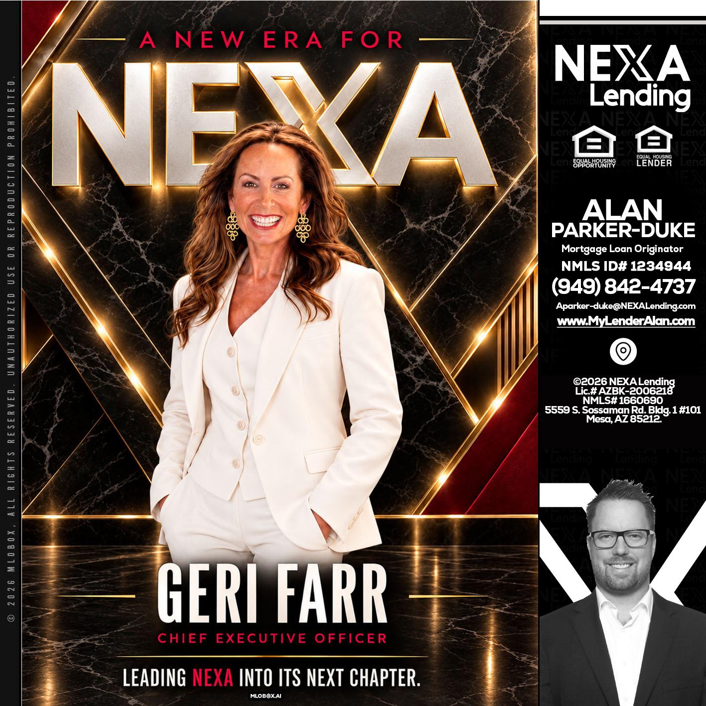 GERI FARR - Alan Parker-Duke -Mortgage Broker