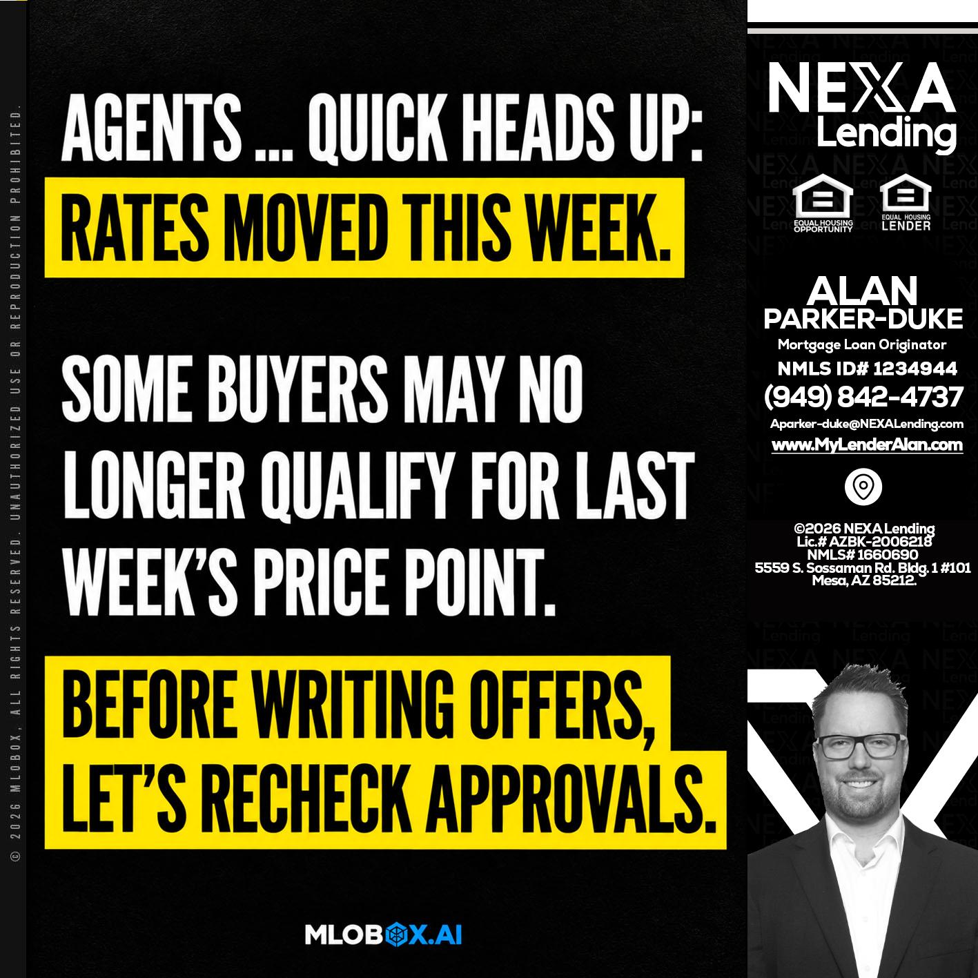 AGENTS QUICK - Alan Parker-Duke -Mortgage Broker