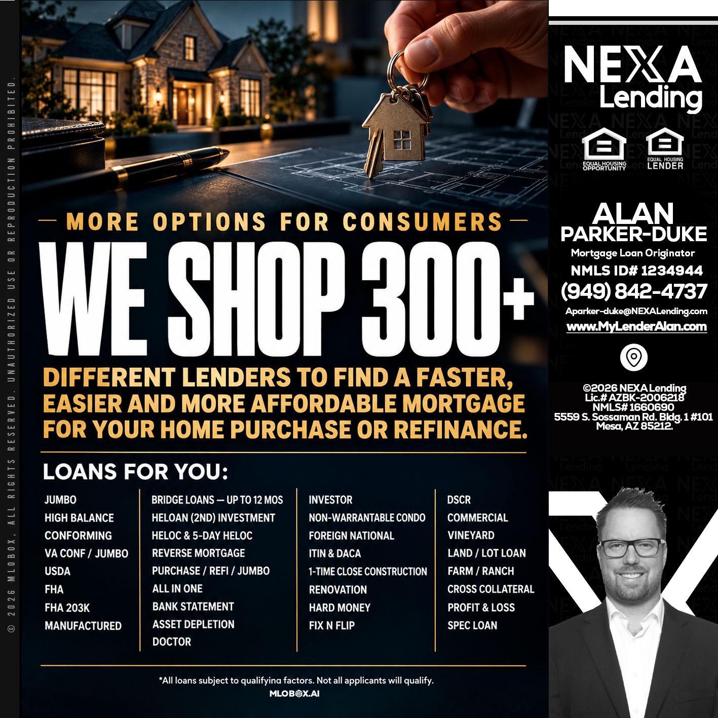 WE SHOP 300+ - Alan Parker-Duke -Mortgage Broker